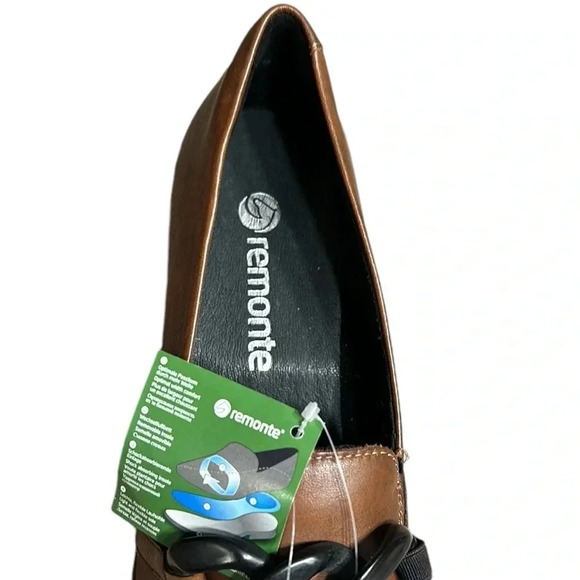 Remonte  shoes, women leather NEW! Chunky heel Dovoo-22, solid,embellished,tan - Picture 8 of 16